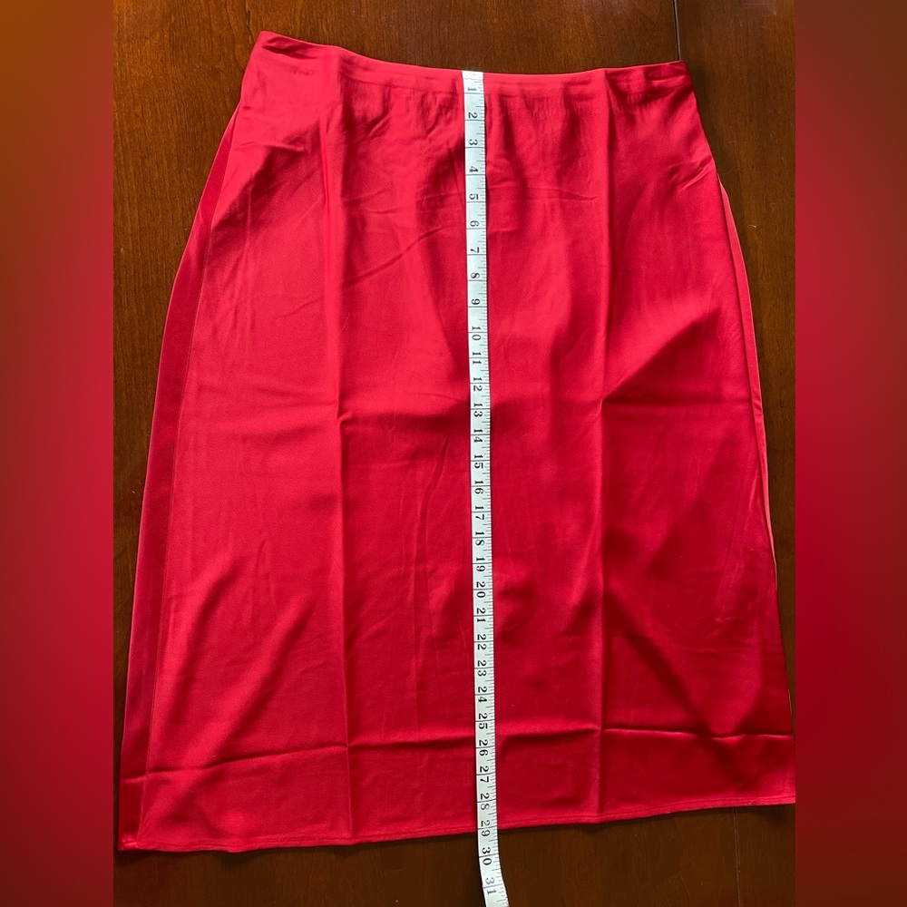 J Crew Factory red A-line midi slip skirt NWT